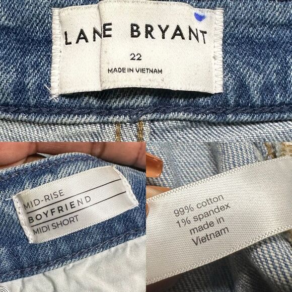 Lane Bryant Jean Shorts Womens 22 Curvy Mid-Rise Boyfriend Medium Wash Denim - Picture 6 of 6